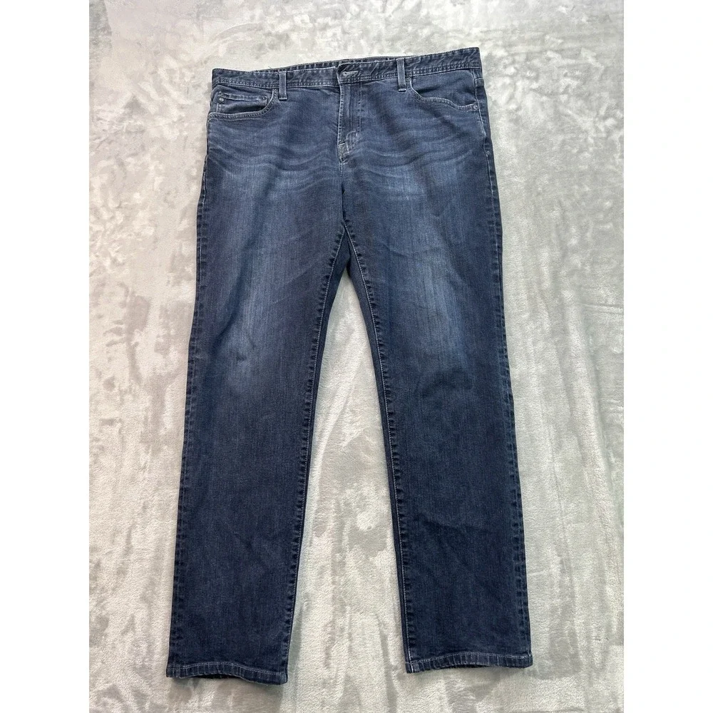 AG Jeans Mens Sz 38x34 Blue The Graduate Tailored Leg Stretch Denim Whisker Read